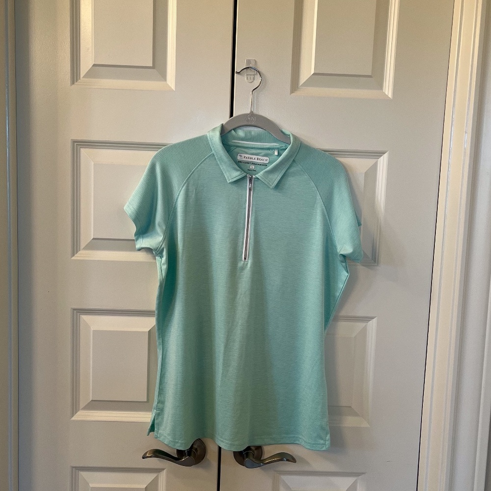 PEBBLE BEACH Dry-Luxe Performance Golf Top   SZ LARGE